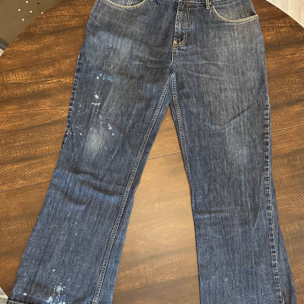 Paco Men’s Distressed Boot Cut Jeans-Size 33x31